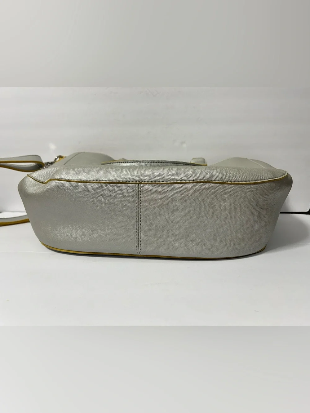 Lily Jade Leather Diaper Bag Tote Silver Yellow Detachable Organizer Pockets